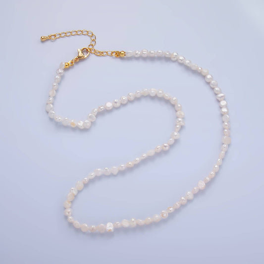 Mini Seed White freshwater Pearl Necklace Layer Jewelry