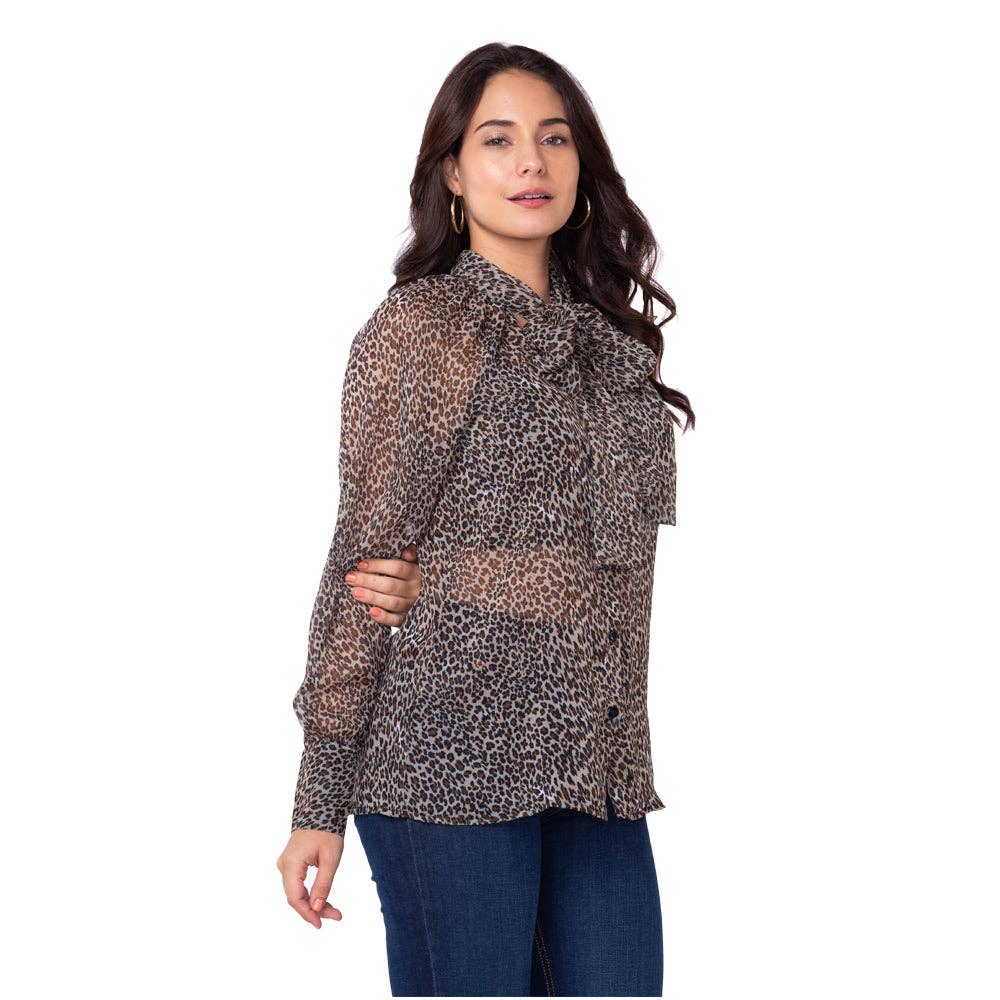 Camille Blouse: Leopard Print