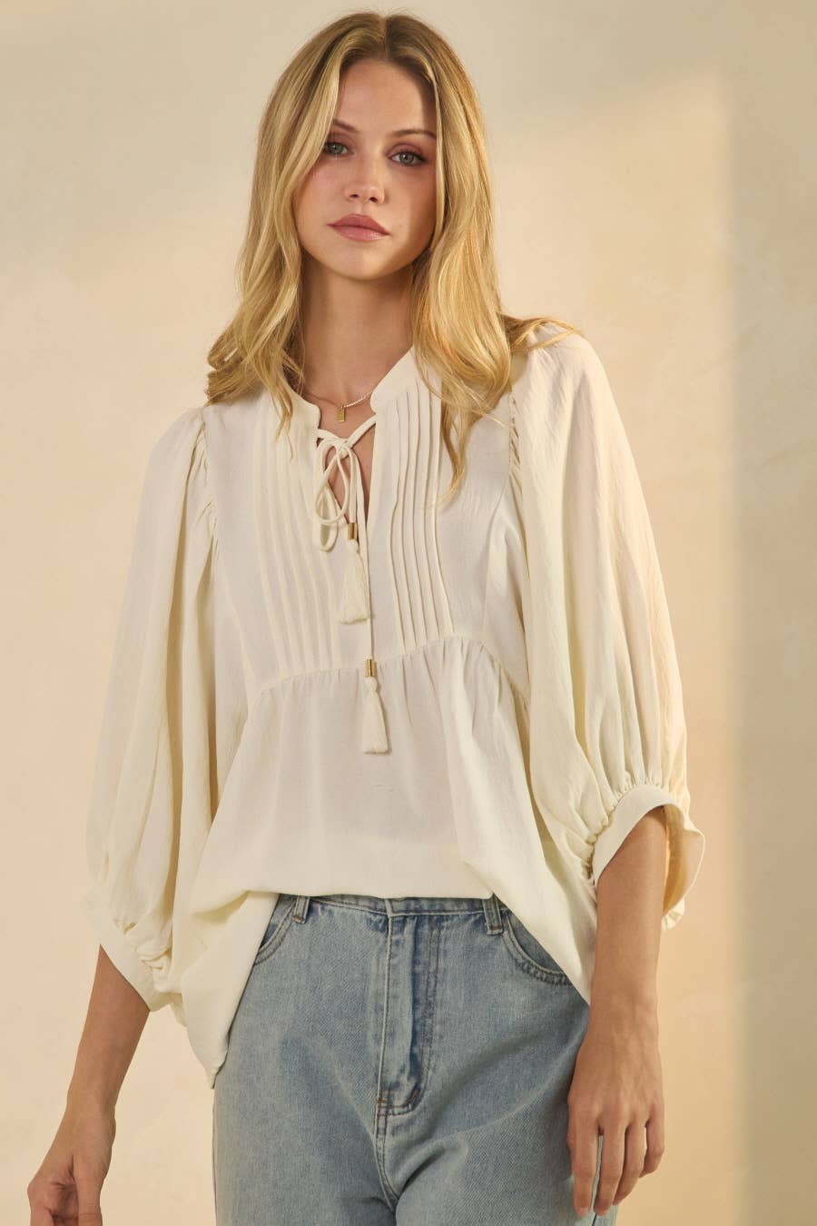 Calla Flowy Blouse: Ivory