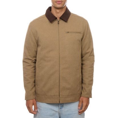 Nolan Corduroy Collared Jacket: Khaki