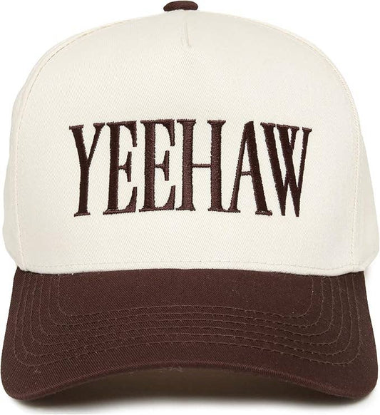 Two Tone Cap - Yeehaw - Brown/Beige