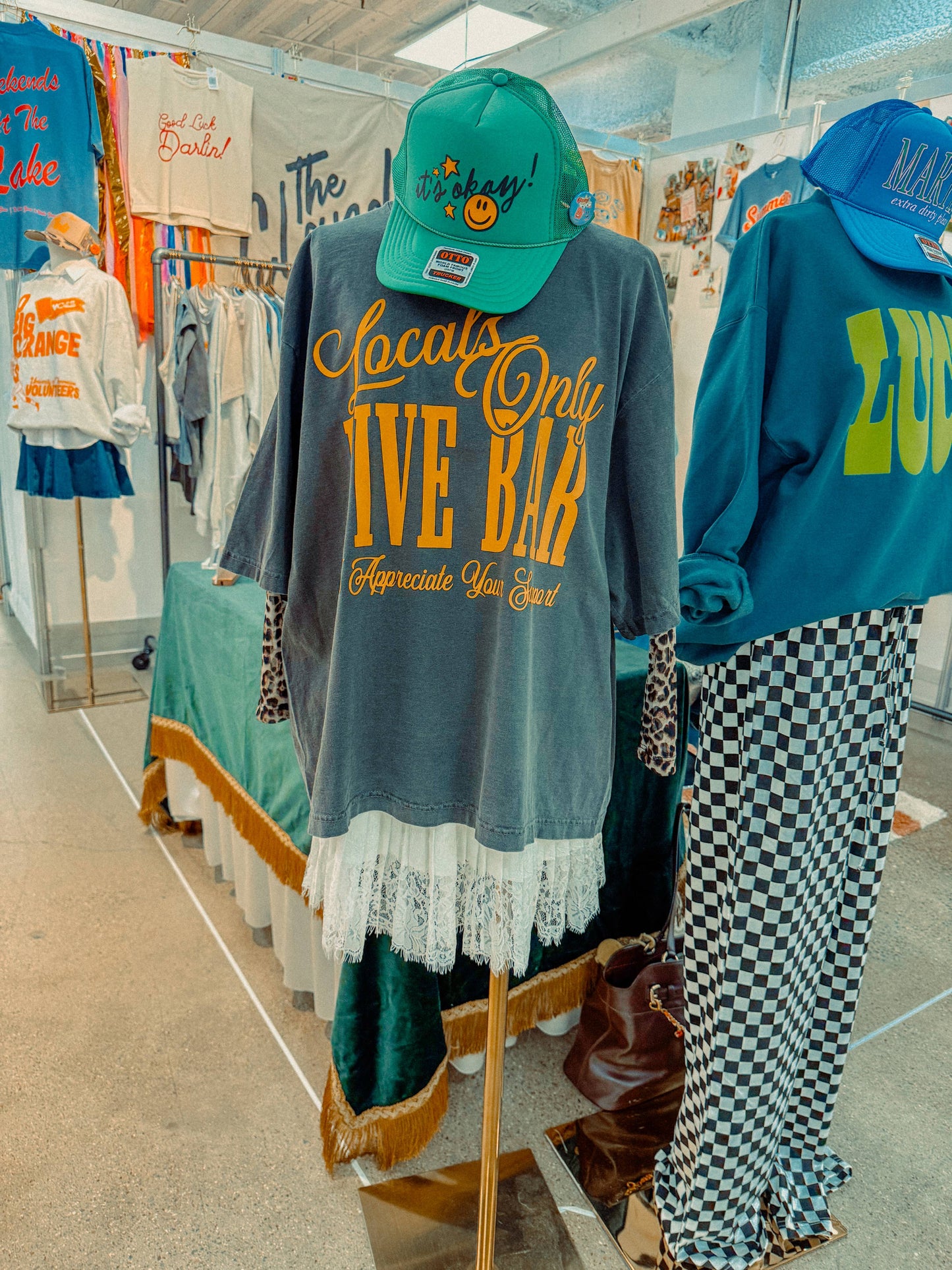 Locals Only Dive Bar, Western Boxy Oversized TShirt