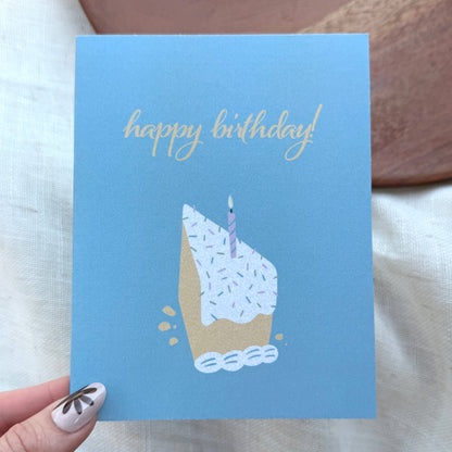 Happy Birthday Cake Slice Greeting Card