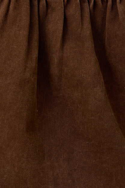 Hope Sleeveless Zip Up Twill Mini Dress: Brown