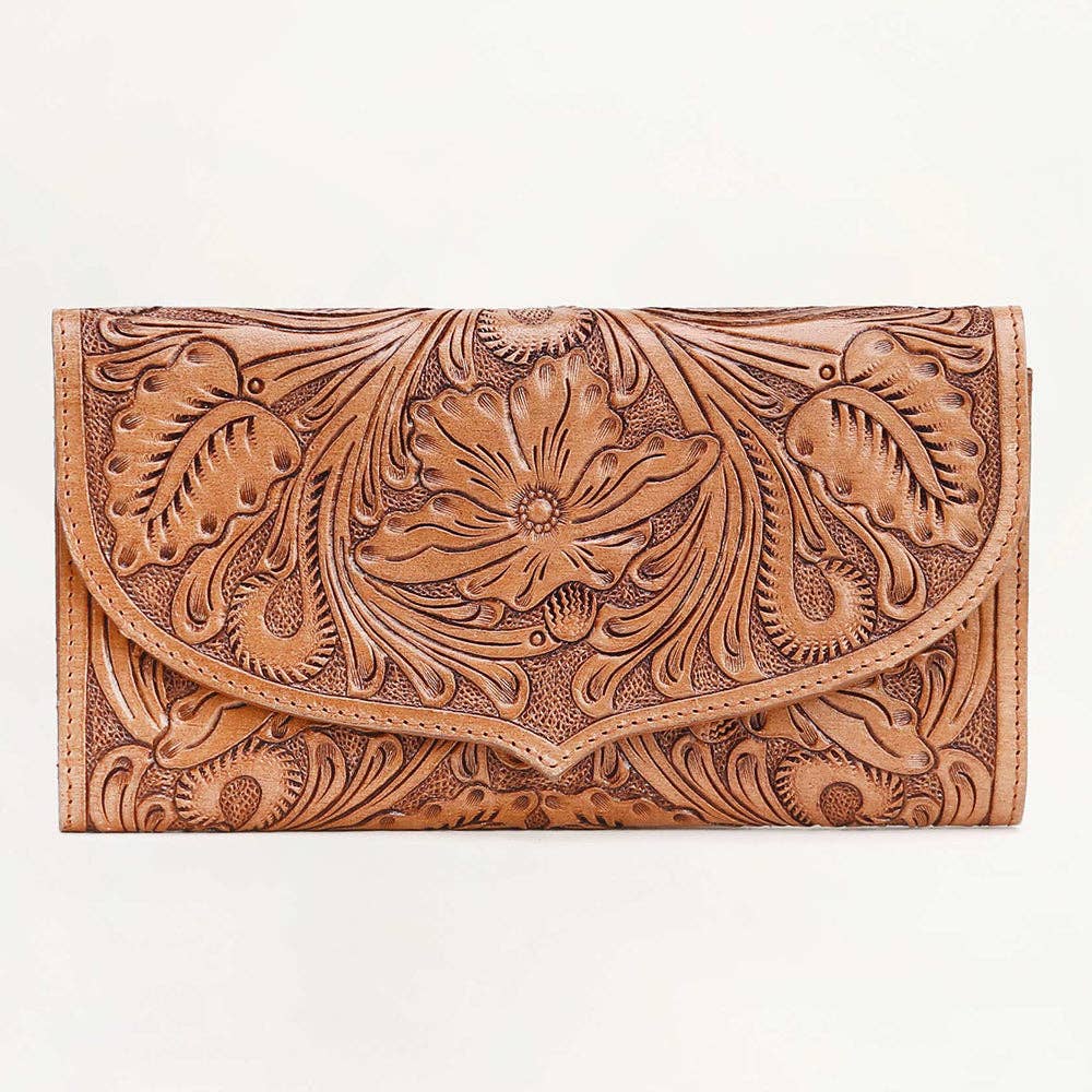 Loyal West Gloriana Wallet: In Handtooled Leather