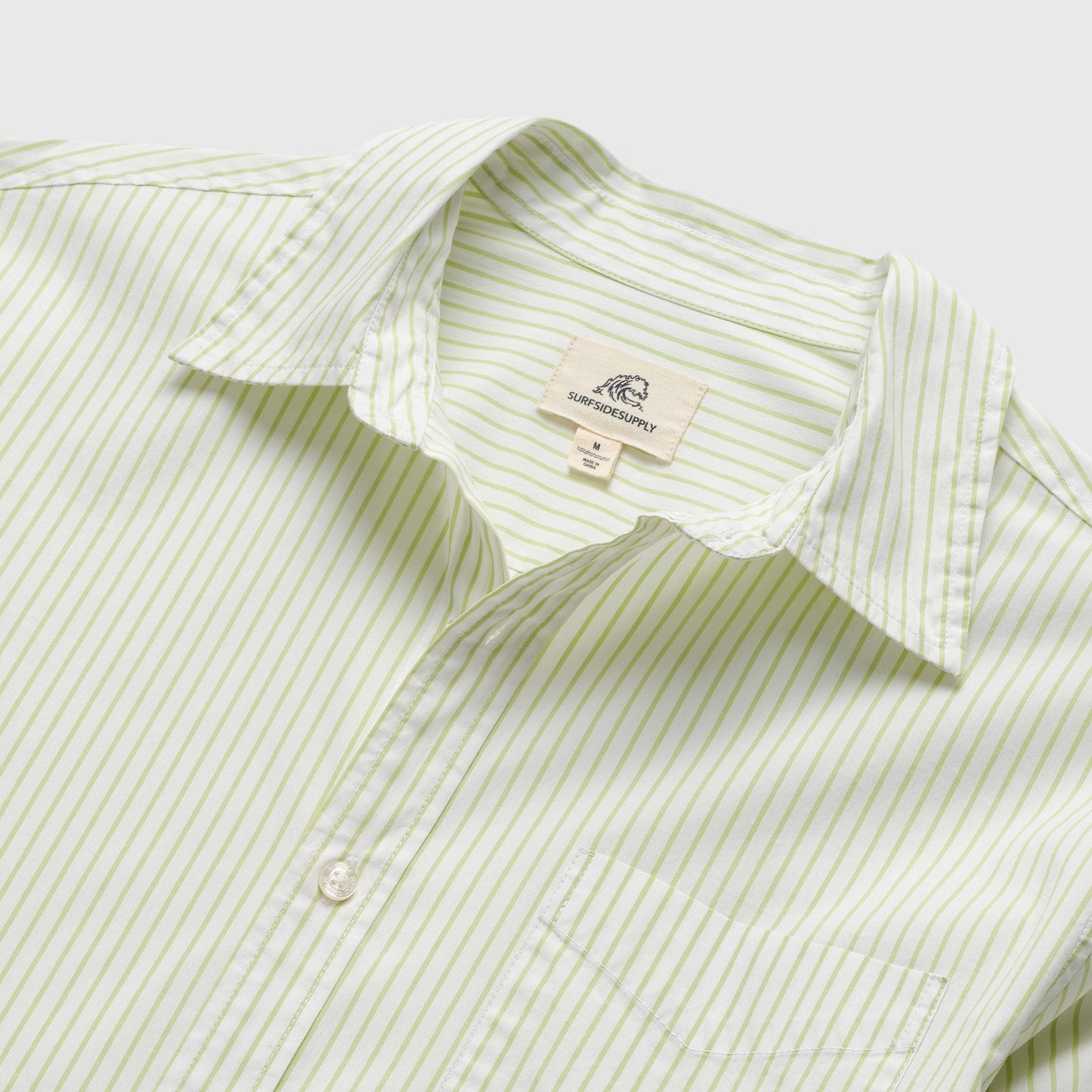 Brian Pinstripe Shirt: Margarita Green