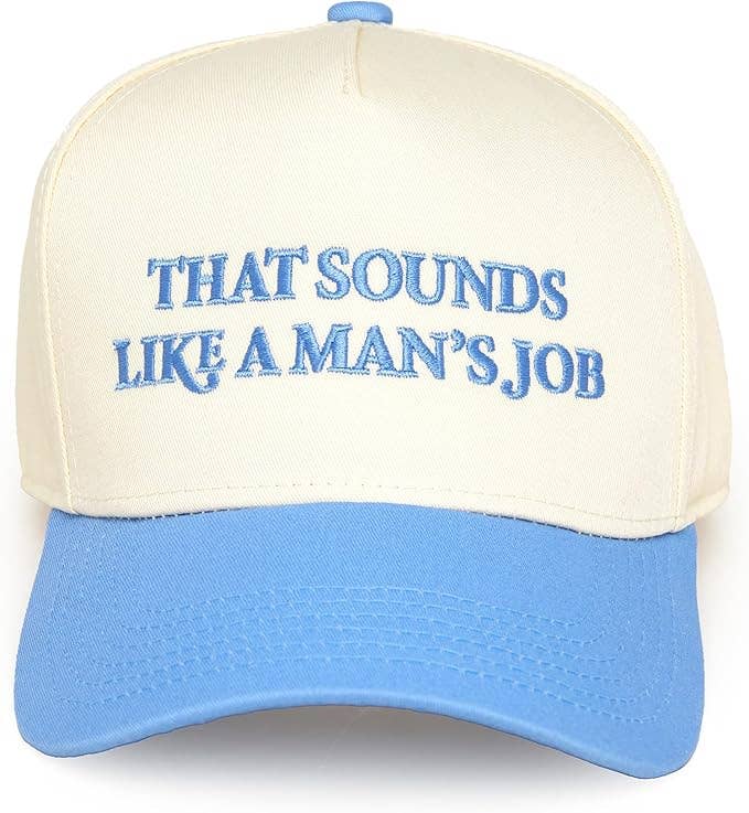 Two Tone Cap: That Sounds Like a Man's Job - Lt Blue/Beige