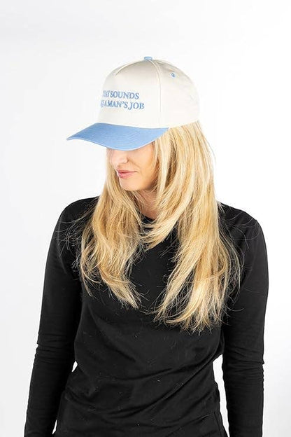 Two Tone Cap: That Sounds Like a Man's Job - Lt Blue/Beige