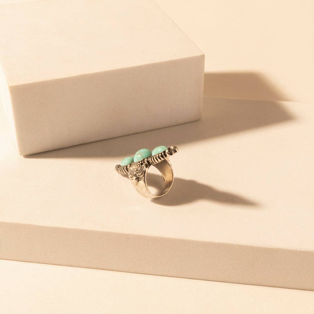 Wildfire Turquoise adjustable Ring for Women with turquoise detail for premium western wear: Turquoise