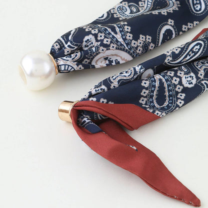 Antique Pearl Stone Toggle Scarf Necklace: BK