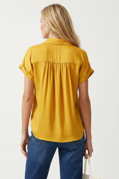 Yellowjacket Short Sleeve Blouse: Sunflower