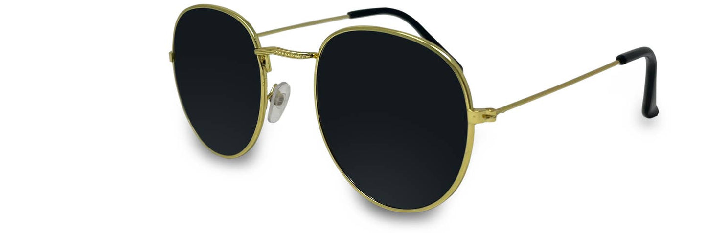 Round Sunglasses - Gold Frames/Smoke Lenses
