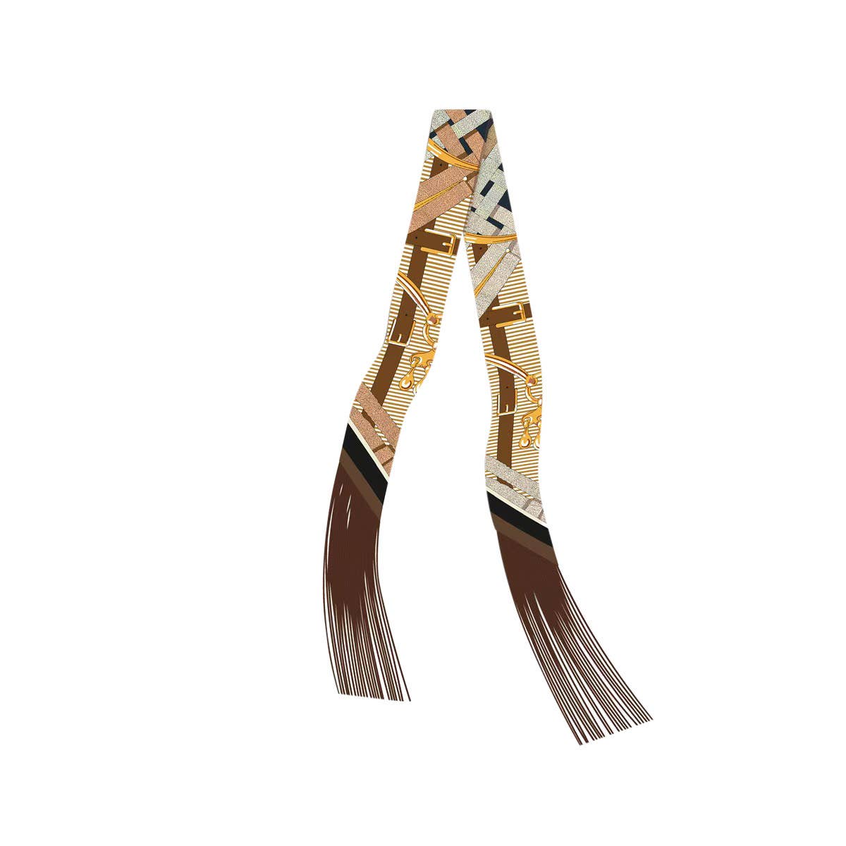Frilly Scarf with Fringe - Q Brown