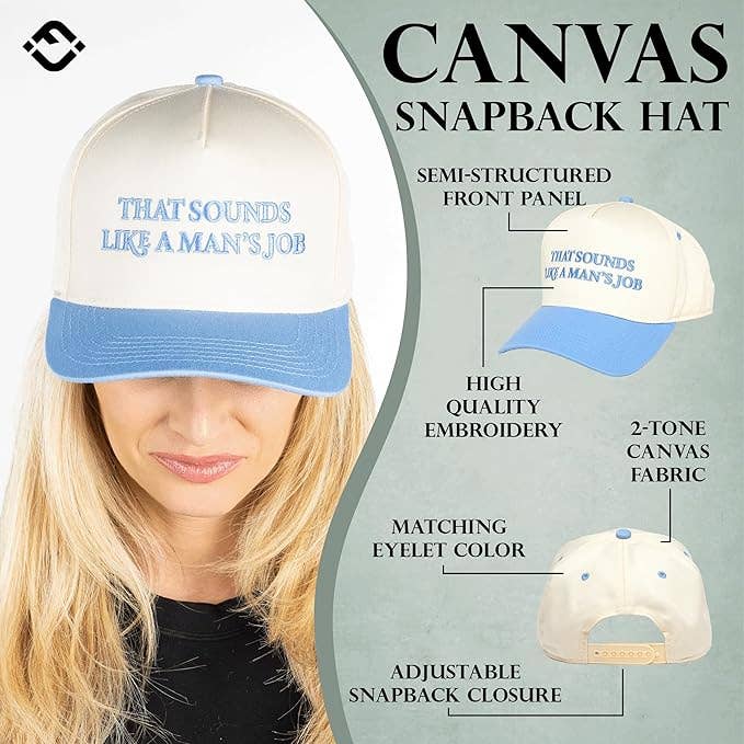 Two Tone Cap: That Sounds Like a Man's Job - Lt Blue/Beige