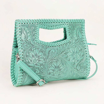 Loyal West Alma Medium Bag Turquoise: Turquoise Handtooled Leather And Calfskin / Single