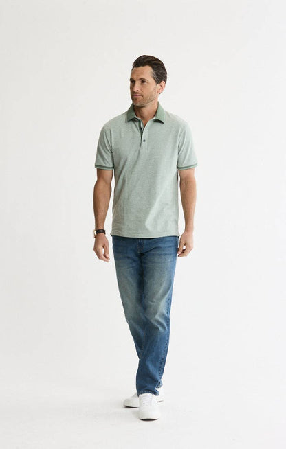 Luxe Brushed Knit Polo: GREEN