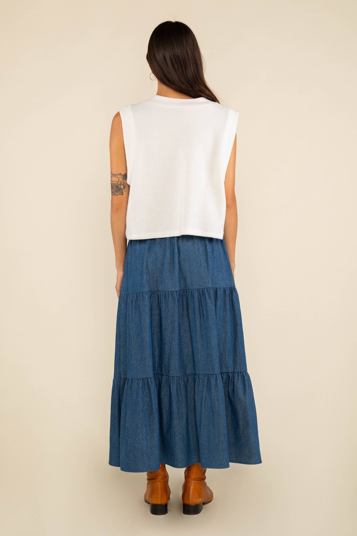 Stan Cotton Skirt: Medium Wash
