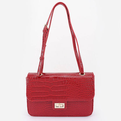 Croc Patent Leather Flap Bag: CF