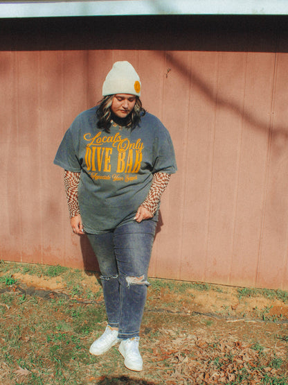 Locals Only Dive Bar, Western Boxy Oversized TShirt