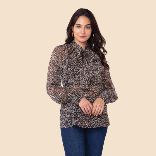 Camille Blouse: Leopard Print