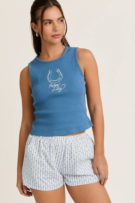 Feeling Lucky Embroidered Tank Top
