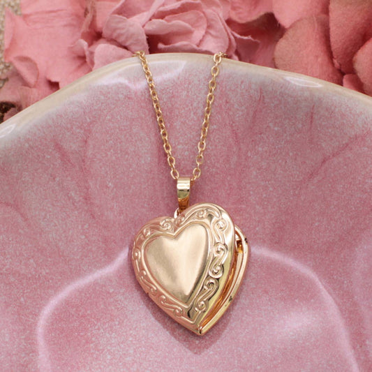 Cherished Memories Gold Heart Locket Necklace
