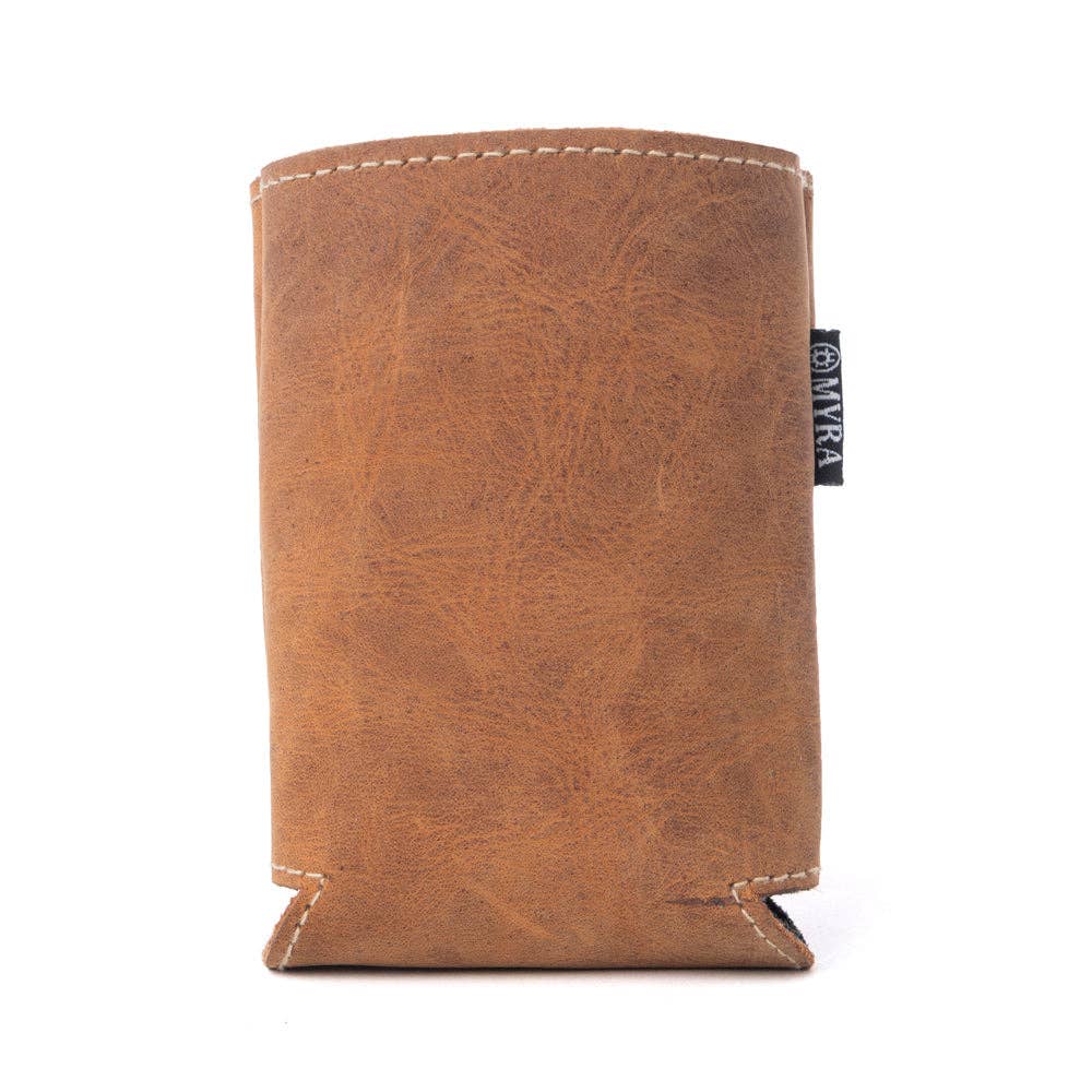 Birch Valley Hairon Leather Beer Can Holder in Dusty Caramel: Dusty Caramel