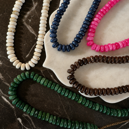 Ellison+Young Modern Resin Beaded Statement Necklace: Emerald Green
