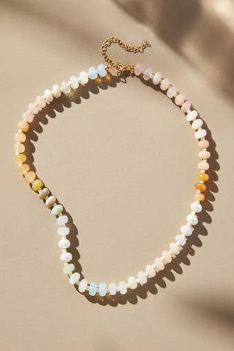 Natural Stone Semi-Precious Glass Mixed Necklace | 40NK9694: A