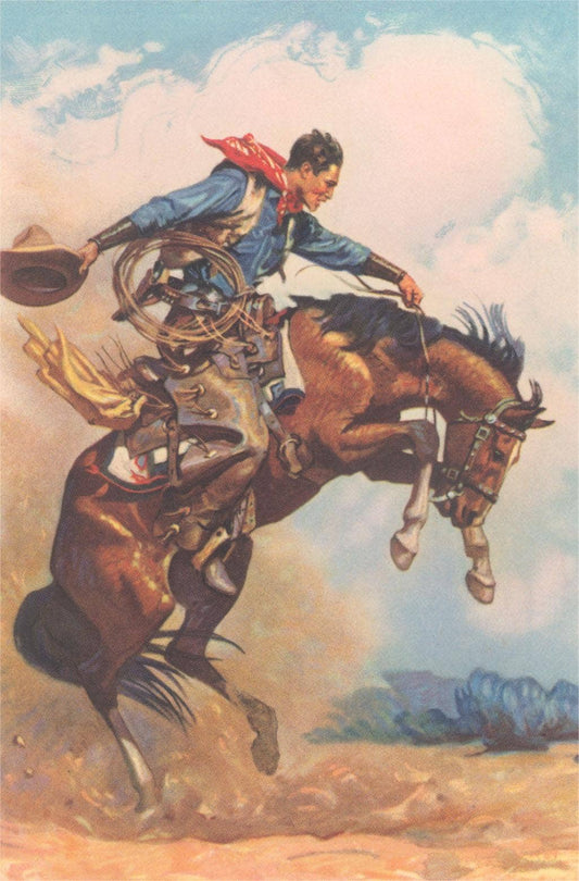 Art Print CB-228 Cowboy on Bucking Bronco
