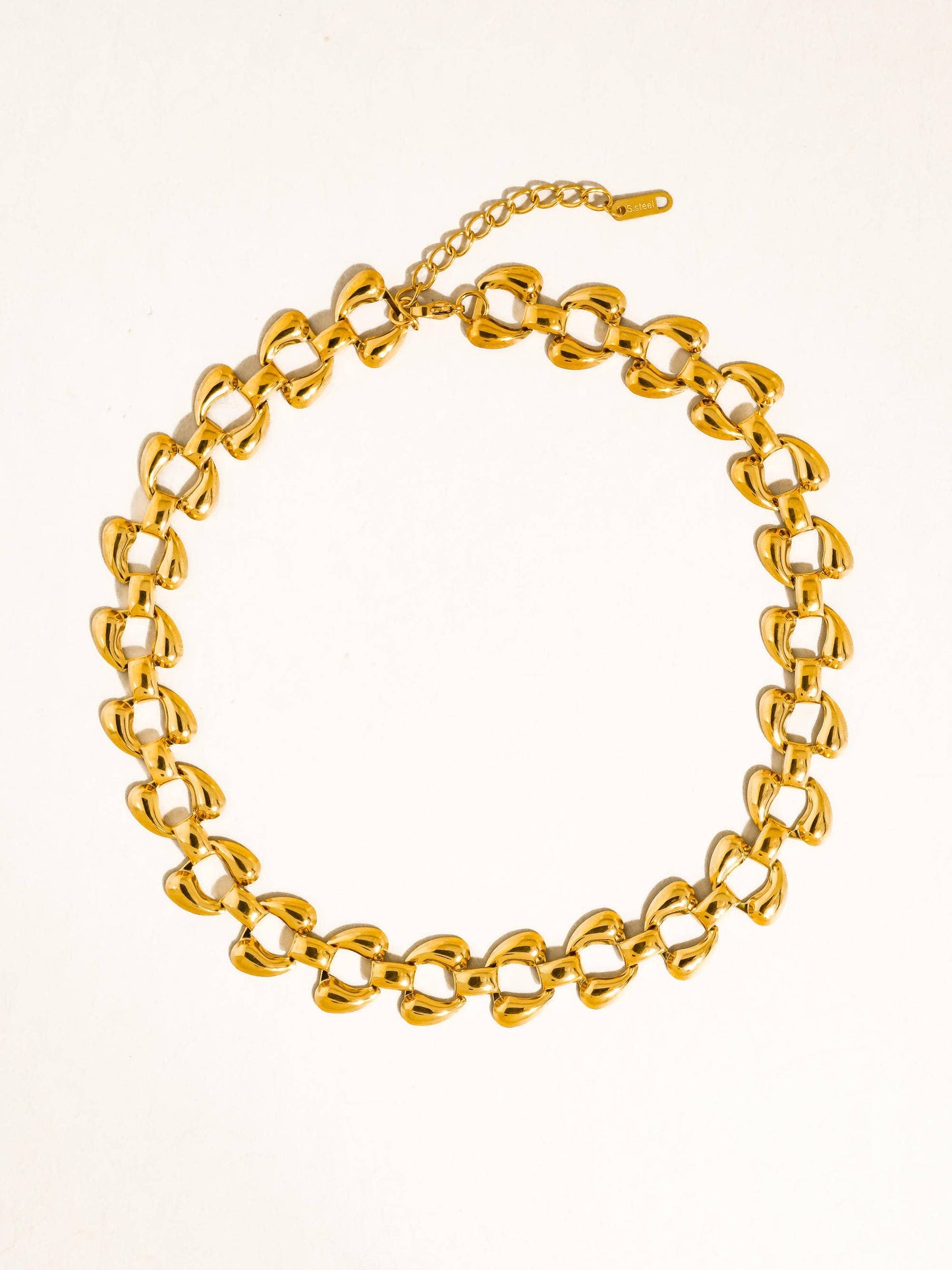 Everly 18K Gold Non-Tarnish Bold Chain Link Necklace: Yellow Gold