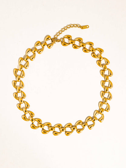 Everly 18K Gold Non-Tarnish Bold Chain Link Necklace: Yellow Gold