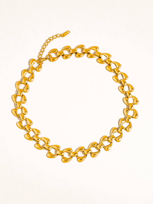 Everly 18K Gold Non-Tarnish Bold Chain Link Necklace: Yellow Gold