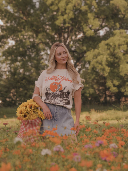 Willie Nelson Country Willie Off White Thrifted Graphic Tee