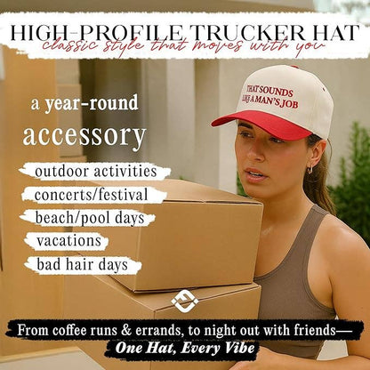 Two Tone Cap - That Sounds Like a Man's Job - Red/Beige