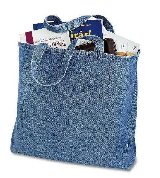 TBF Heavy Cotton Denim Convention Tote Bag - TF270: Washed Denim