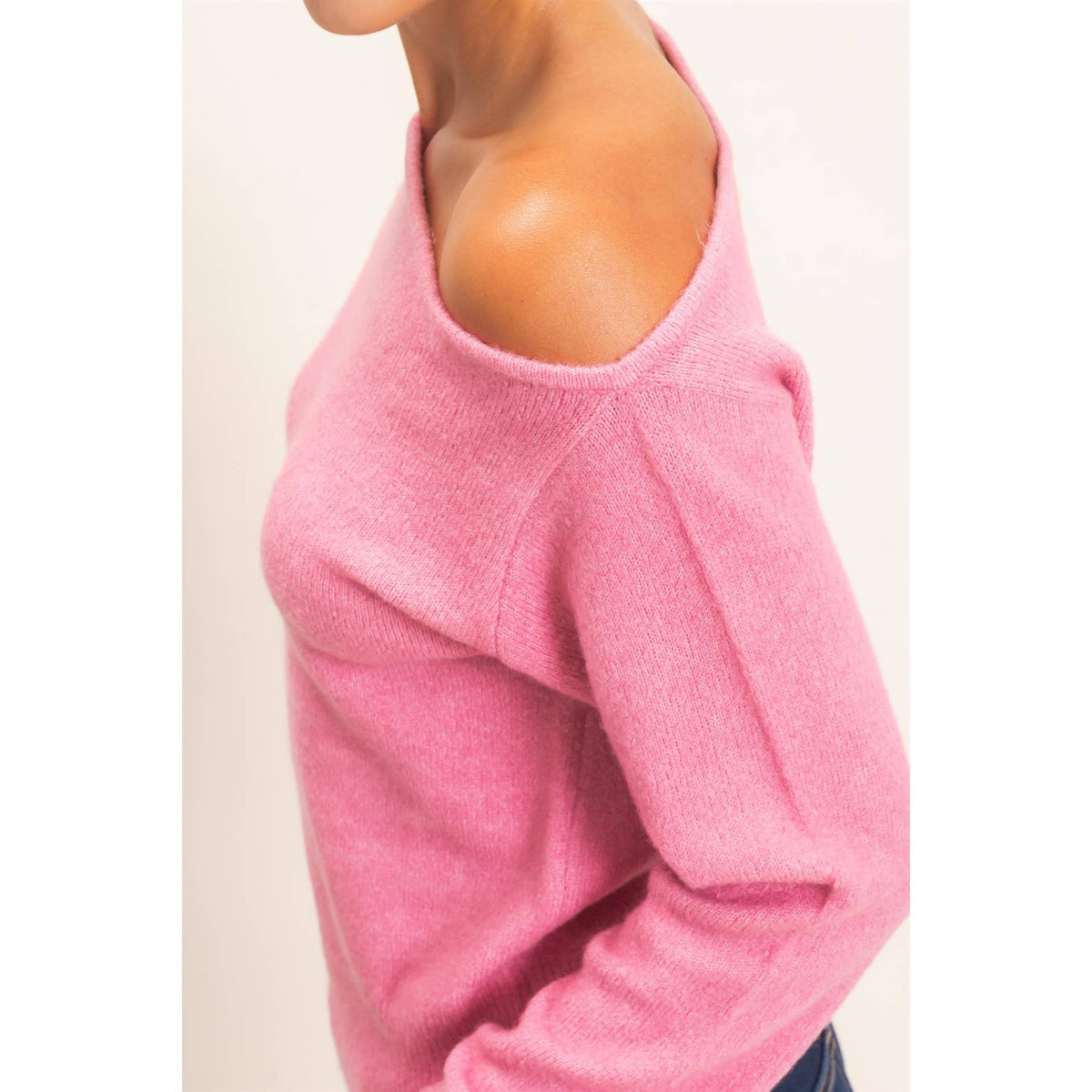 Off The Shoulder Sweater Top: TAUPE / S-M-L(2-2-2)
