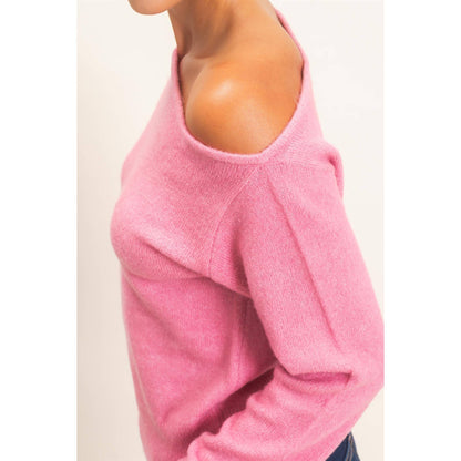 Off The Shoulder Sweater Top: TAUPE / S-M-L(2-2-2)