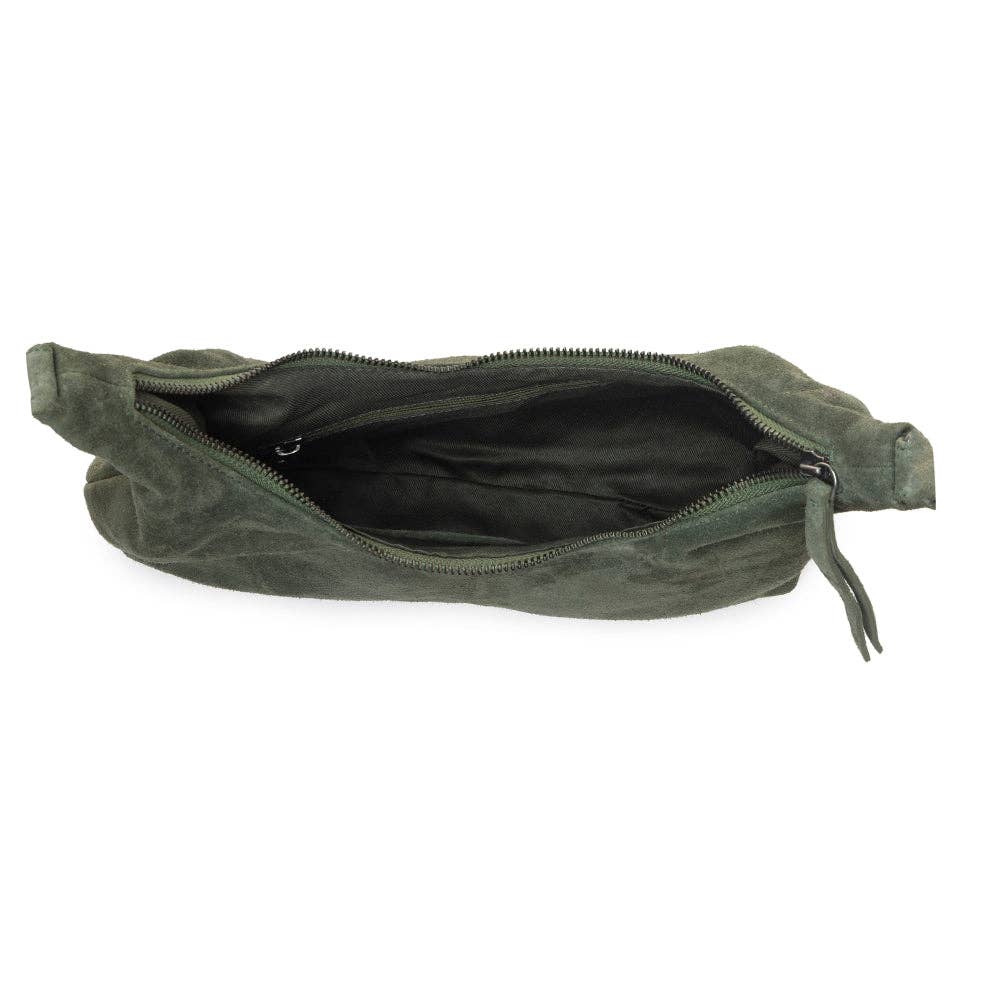 Juniper Trail Genuine Suede Bag for Women in forest green with extra strap: Forest Green
