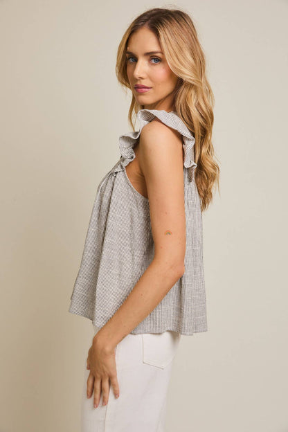 Sweetwater Stripe Ruffle Top