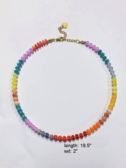Natural Stone Semi-Precious Glass Mixed Necklace | 40NK9694: A