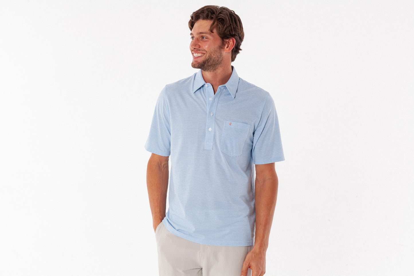 Performance Players Shirt: Hobby Stripe Light Blue