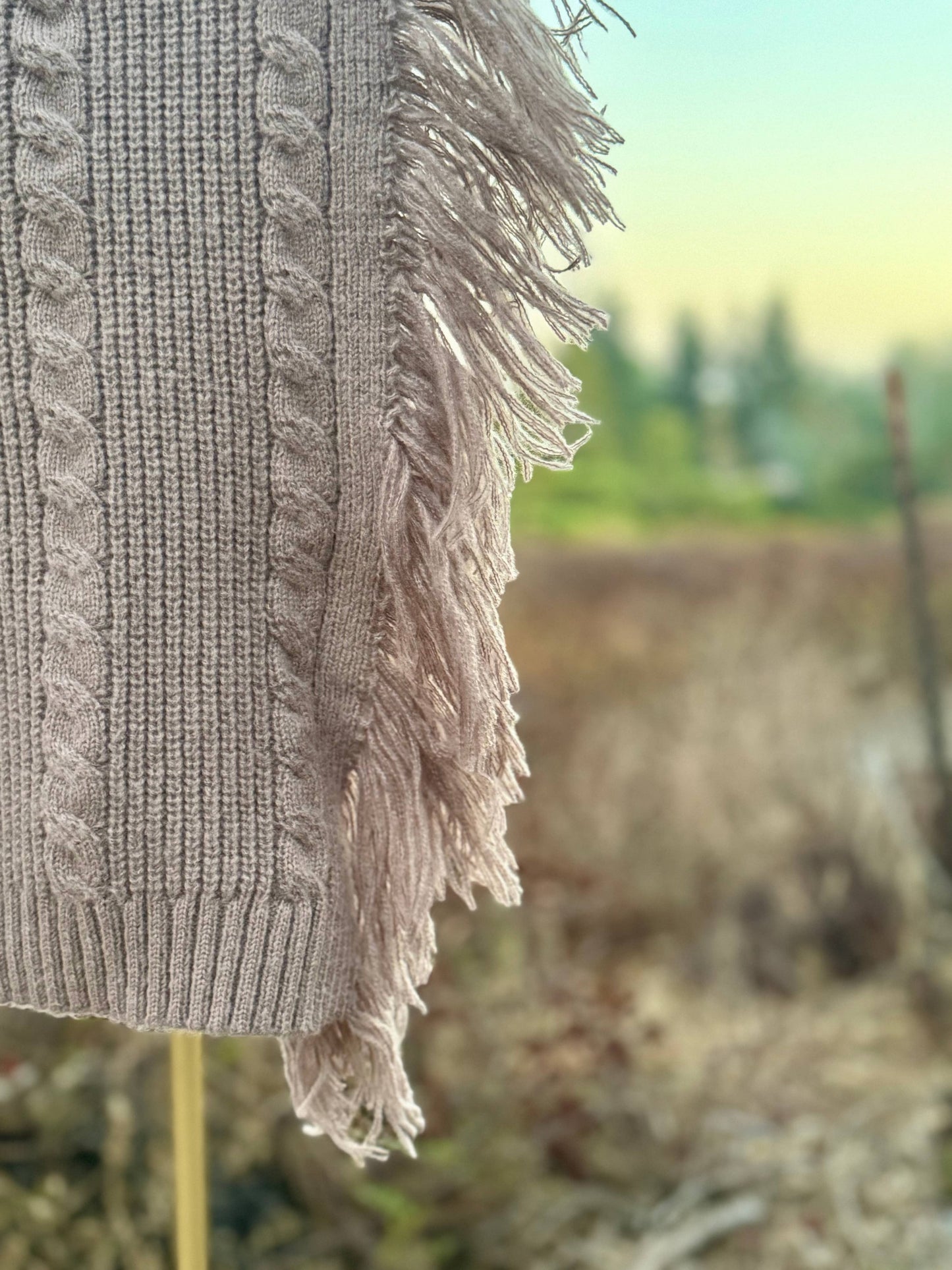 Cider | Turtleneck Poncho with Tassel Trim