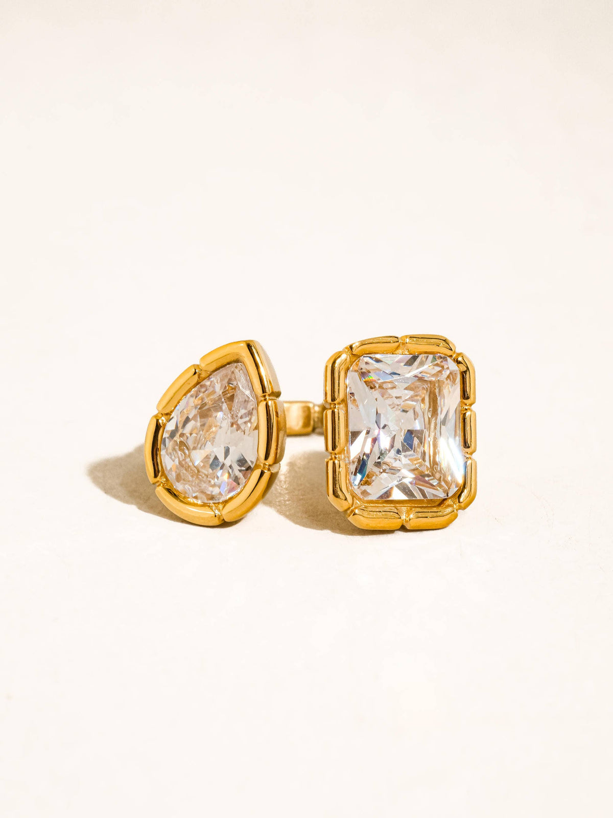Serréa 18K Gold Non-Tarnish CZ Adjustable Ring: Multi-Colored