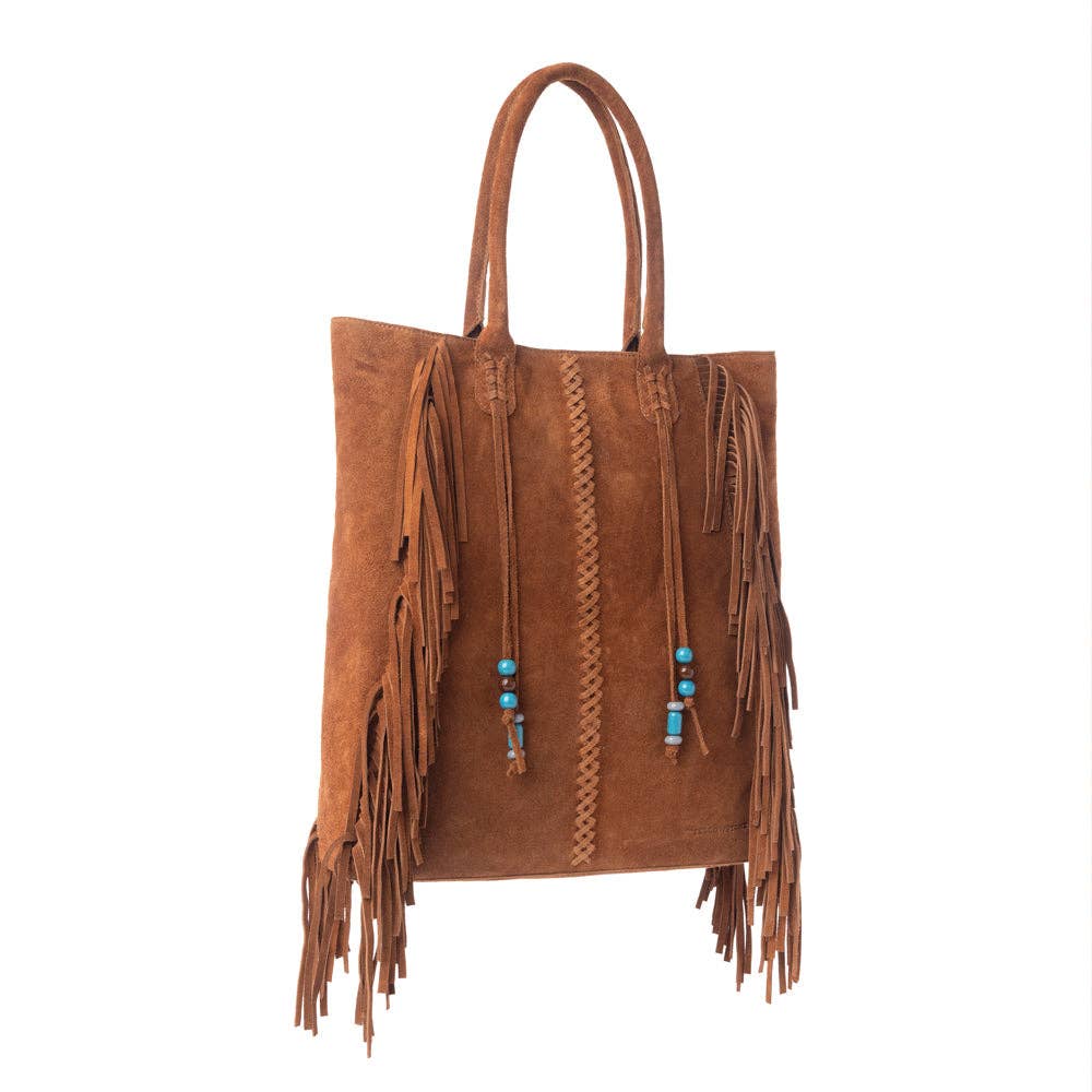 Yellowstone Desert Creek Fringed Suede Leather Concealed Carry Bag in Sand Brown: Sand Brown