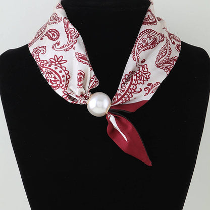 Antique Pearl Stone Toggle Scarf Necklace: BK
