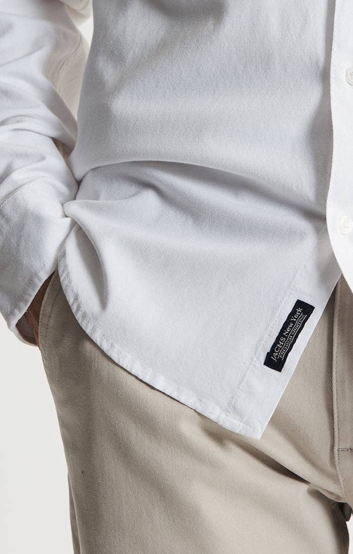 Classic Oxford Long Sleeve Shirt: WHITE / L