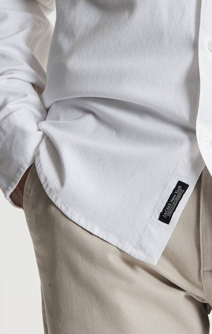 Classic Oxford Long Sleeve Shirt: WHITE / M