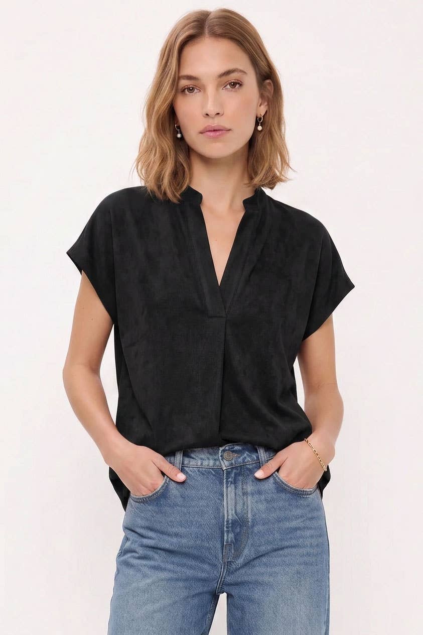 Soft Matte Drop Shoulder Blouse: Wine / S