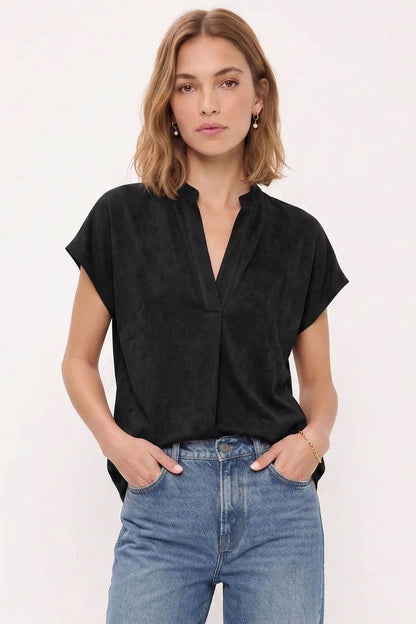Soft Matte Drop Shoulder Blouse: Wine / S